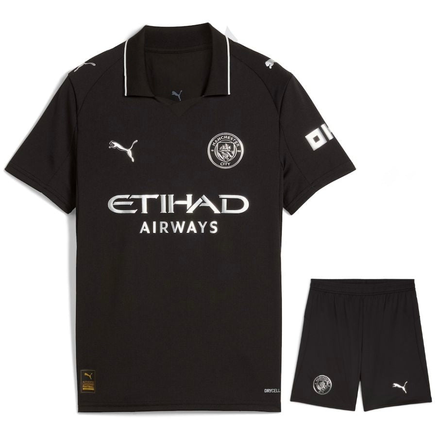 Conjunto Infantil Manchester City alternativo 2025/26 negro