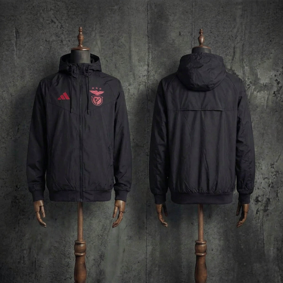 Chaqueta negro 2026/27 cortavientos cremallera completa