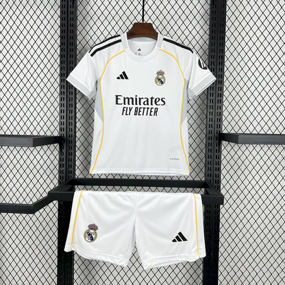 Conjunto Infantil Real Madrid home blanco 2025/26