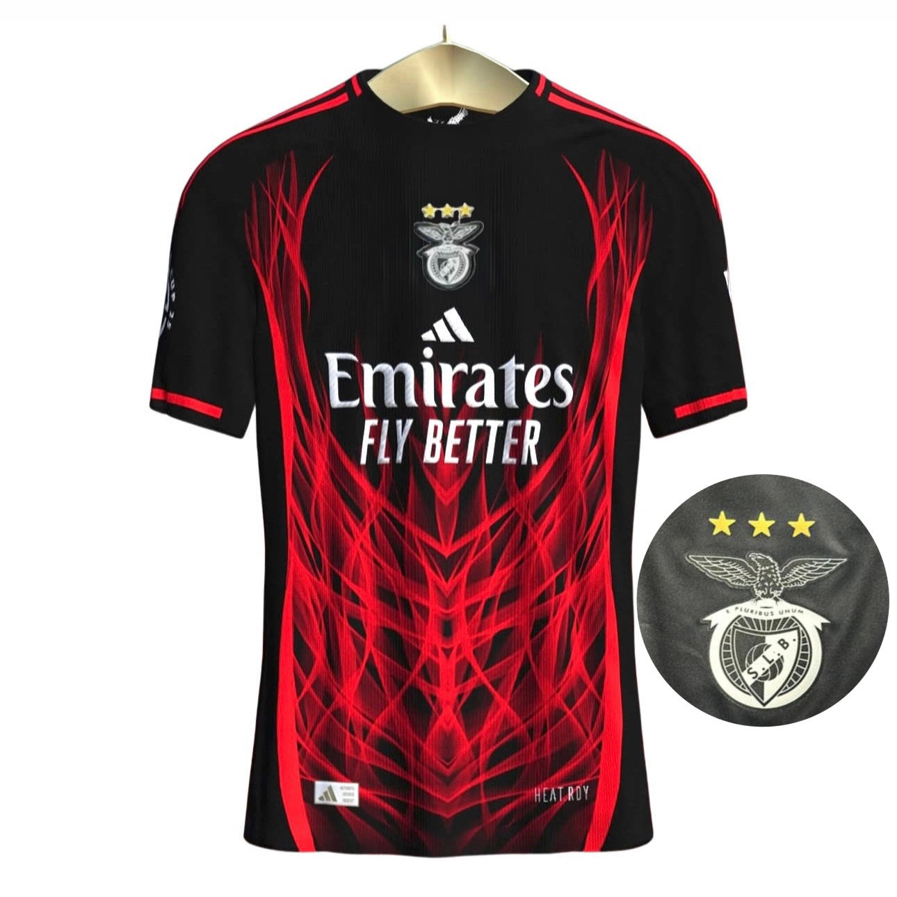 Camiseta concept roja y negra com símbolo GRIS 2025/26
