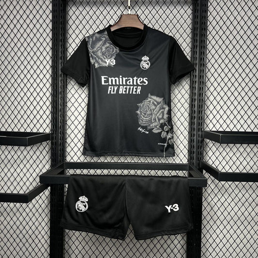 Conjunto Infantil Real Madrid Y3 Rose Edición Negra 2024/25