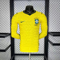 Camiseta Selección Brasil MANGA LARGA  principal Copa del Mundo 2026 PLAYER amarilla -