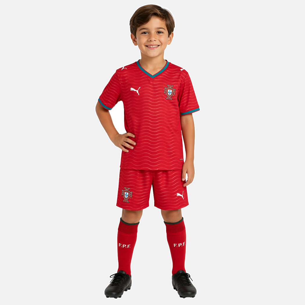 Conjunto infantil Selección de Portugal principal COPA DEL MUNDO 2026 - roja