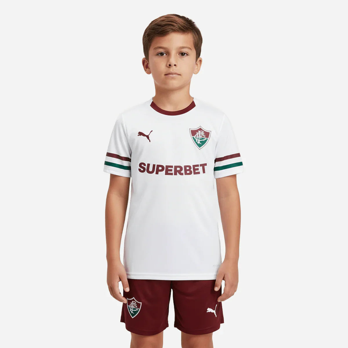 Conjunto Infantil Fluminense Away blanca 2026