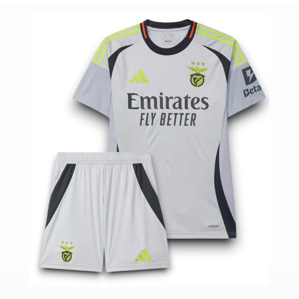 Conjunto infantil tercera equipación 2024/25 gris