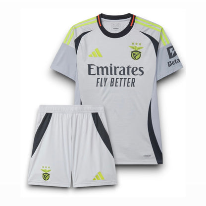 Conjunto infantil tercera equipación 2024/25 gris