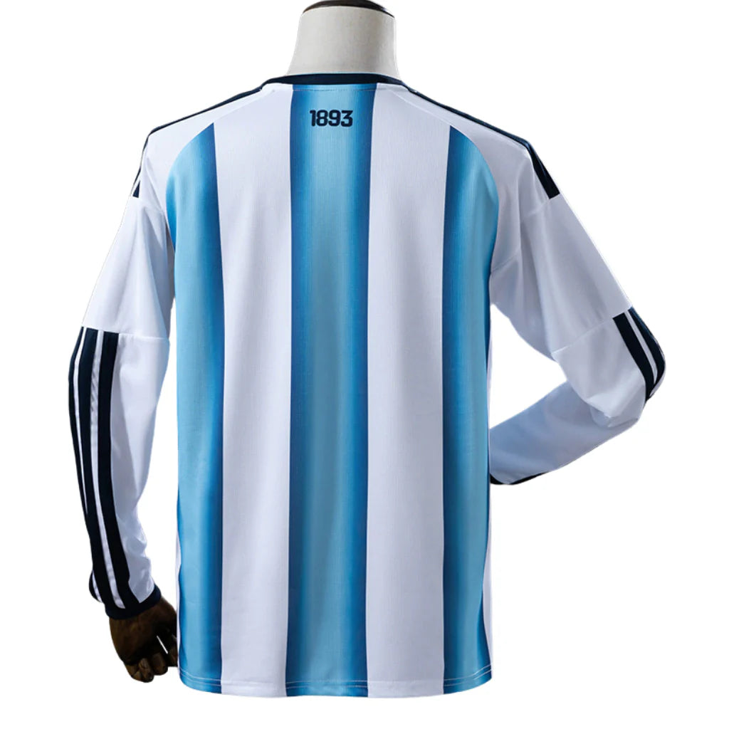 Camiseta Selección de Argentina MANGA LARGA principal blanca/azul - Copa del Mundo 2026