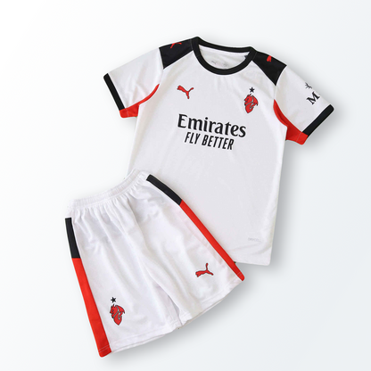Conjunto Infantil Milan alternativo blanco 2025/26