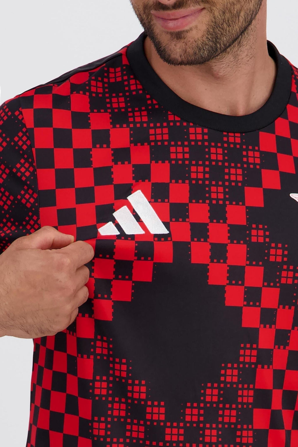 Camiseta pre-partido rojo/negro 2025/26