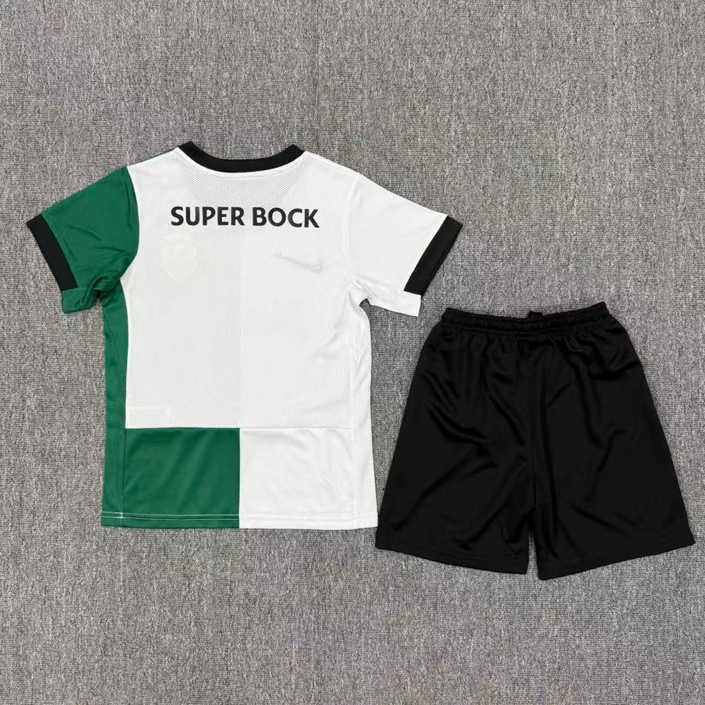 Conjunto infantil STROMP cuarta equipación blanco/verde 2025/26