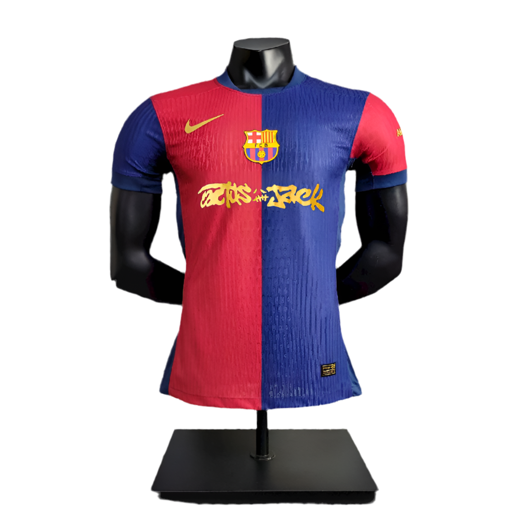 Camiseta Barcelona local azul y roja 2024/25 TRAVIS SCOTT - PLAYER