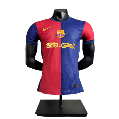 Camiseta Barcelona home azul y roja 2024/25 TRAVIS SCOTT - PLAYER