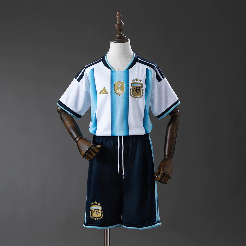 Conjunto infantil Selección Argentina principal azul/blanca COPA DEL MUNDO 2026