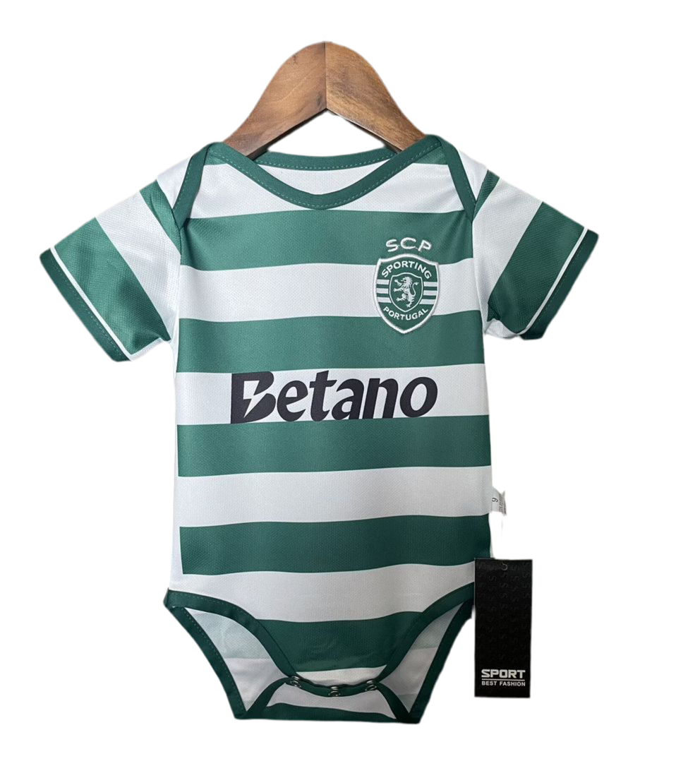 Body bebé S C P principal verde y blanco - 2025/26