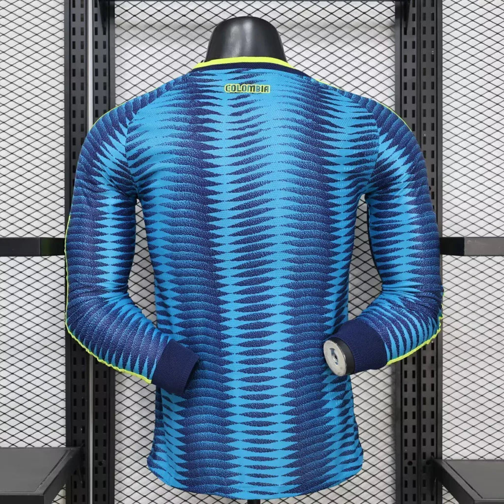 Camiseta Selección de Colombia MANGA LARGA alternativa azul PLAYER - Copa del Mundo 2026