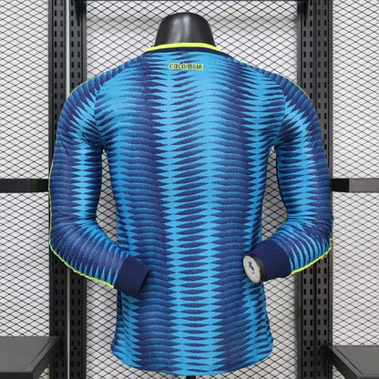 Camiseta Selección de Colombia MANGA LARGA alternativa azul PLAYER - Copa del Mundo 2026