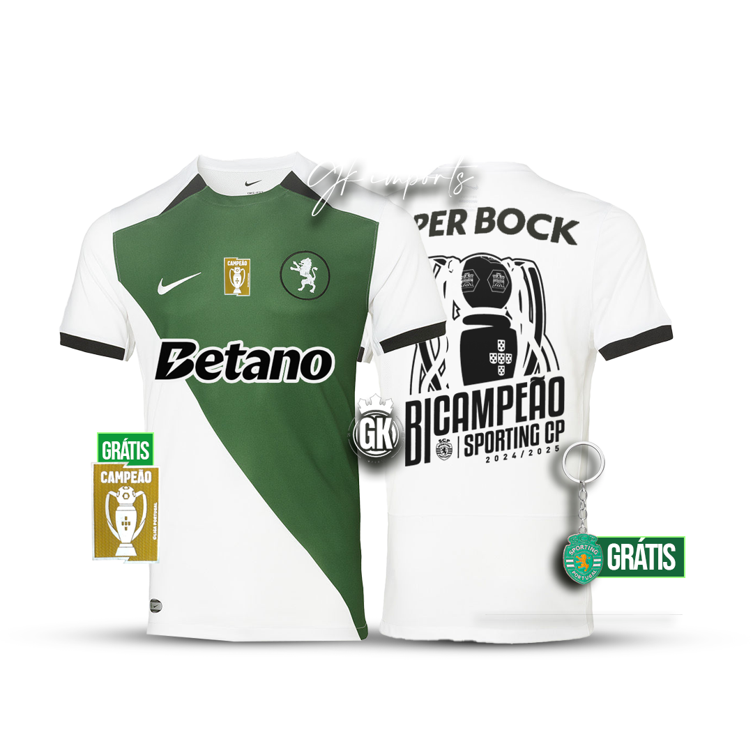 Camiseta BICAMPEÓN stromp verde/blanca 2024/25