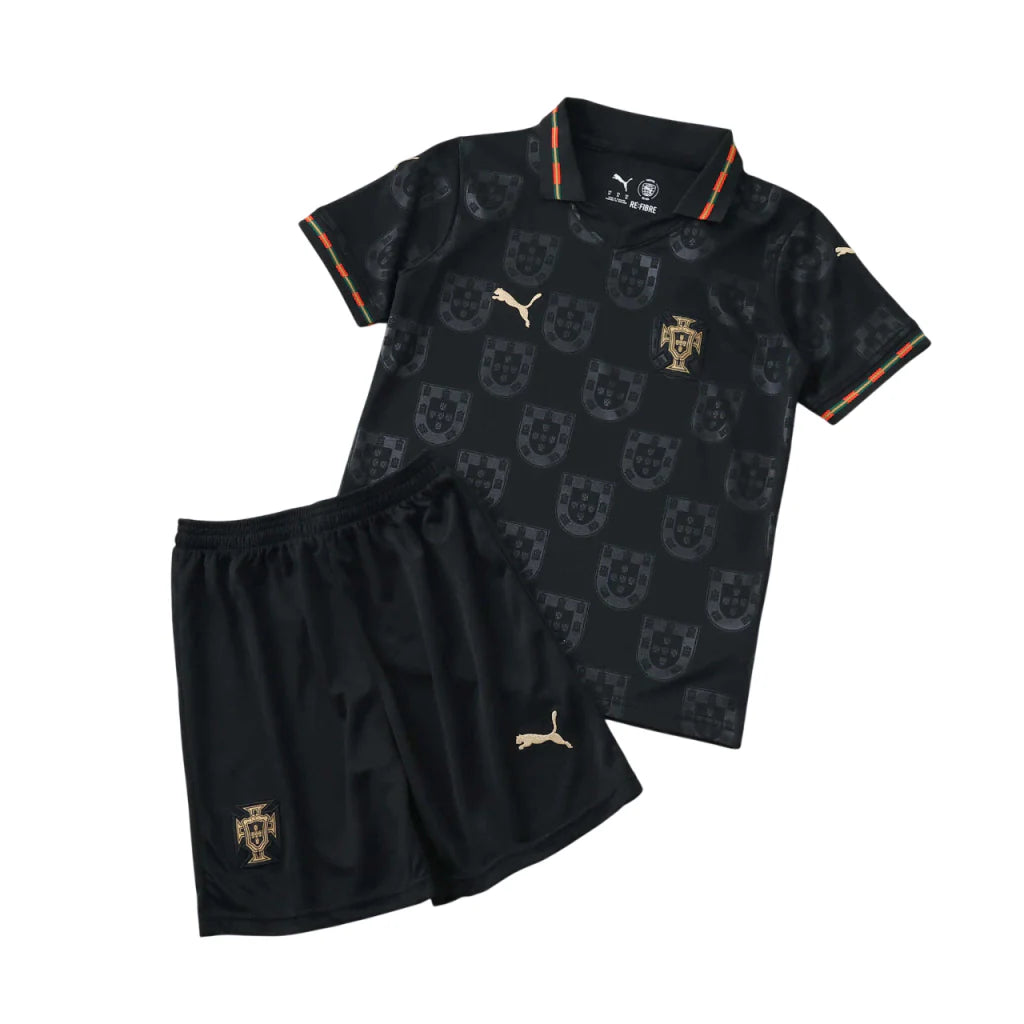 Conjunto infantil Selección de Portugal edición especial pantera negra EUSÉBIO negra 2025/26