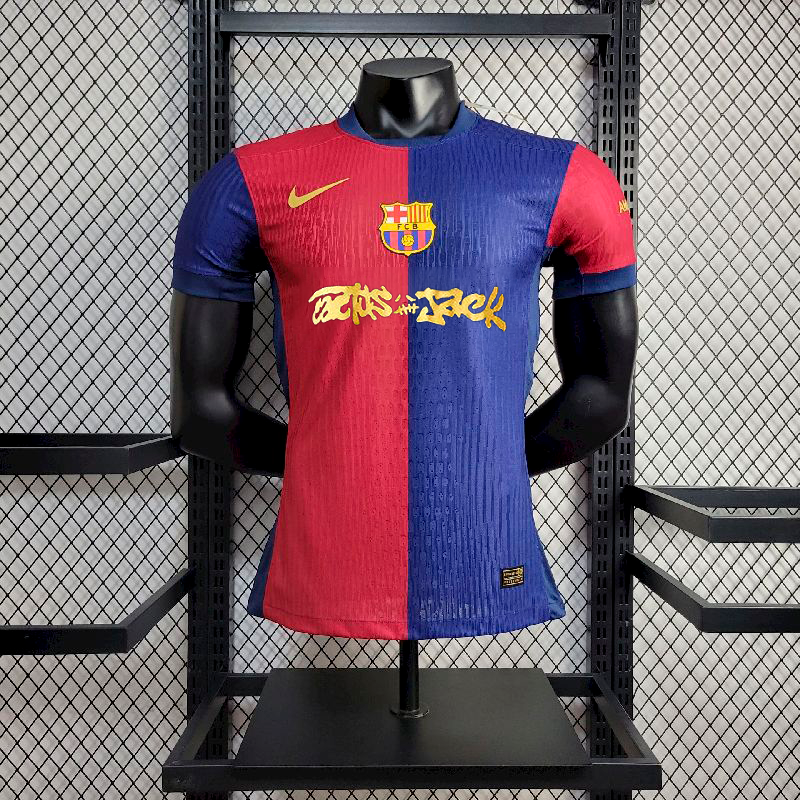 Camiseta Barcelona local azul y roja 2024/25 TRAVIS SCOTT - PLAYER