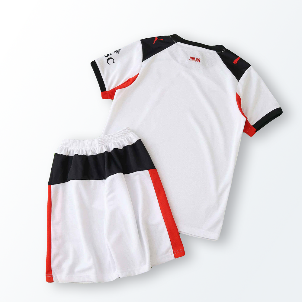 Conjunto Infantil Milan alternativo blanco 2025/26