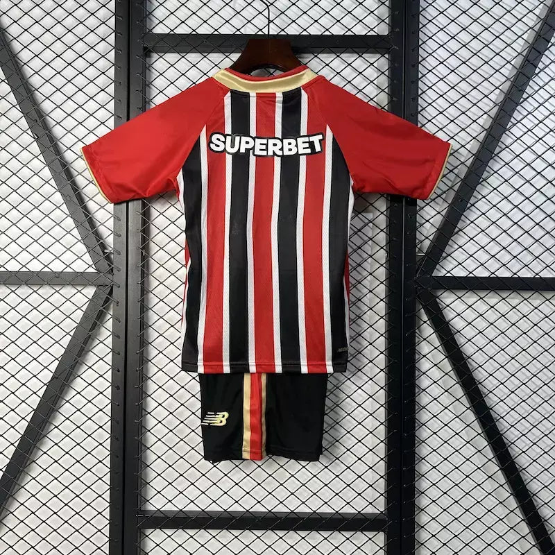 Conjunto Infantil São Paulo alternativa roja/negra 2025/16
