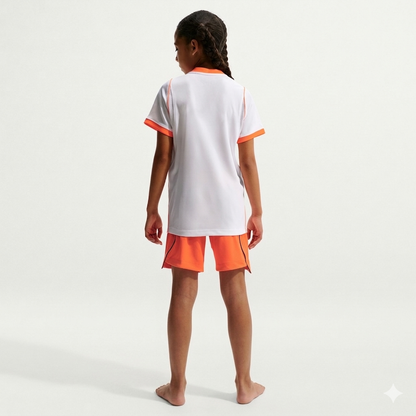 Conjunto infantil de Holanda alternativa blanca COPA DEL MUNDO 2026
