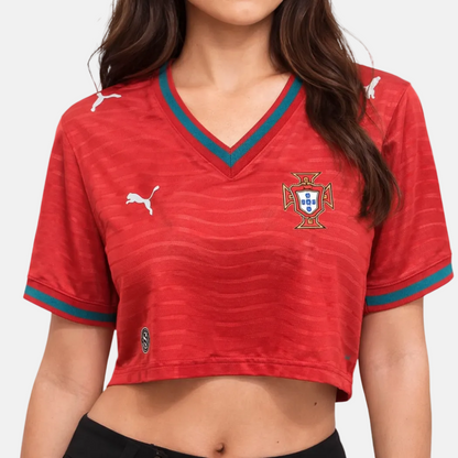CROPPED FEMENINO Portugal principal rojo 2025/26