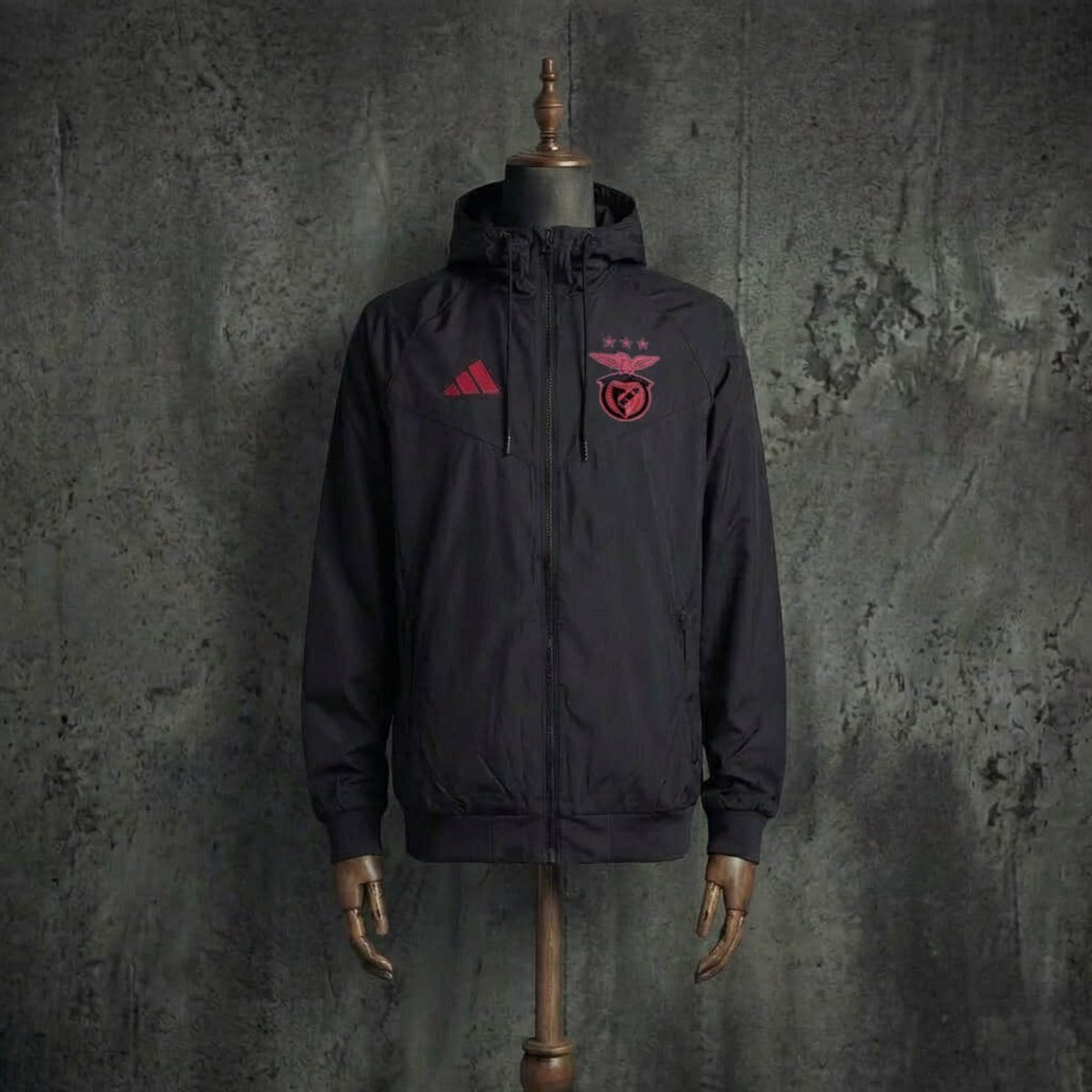 Chaqueta negro 2026/27 cortavientos cremallera completa