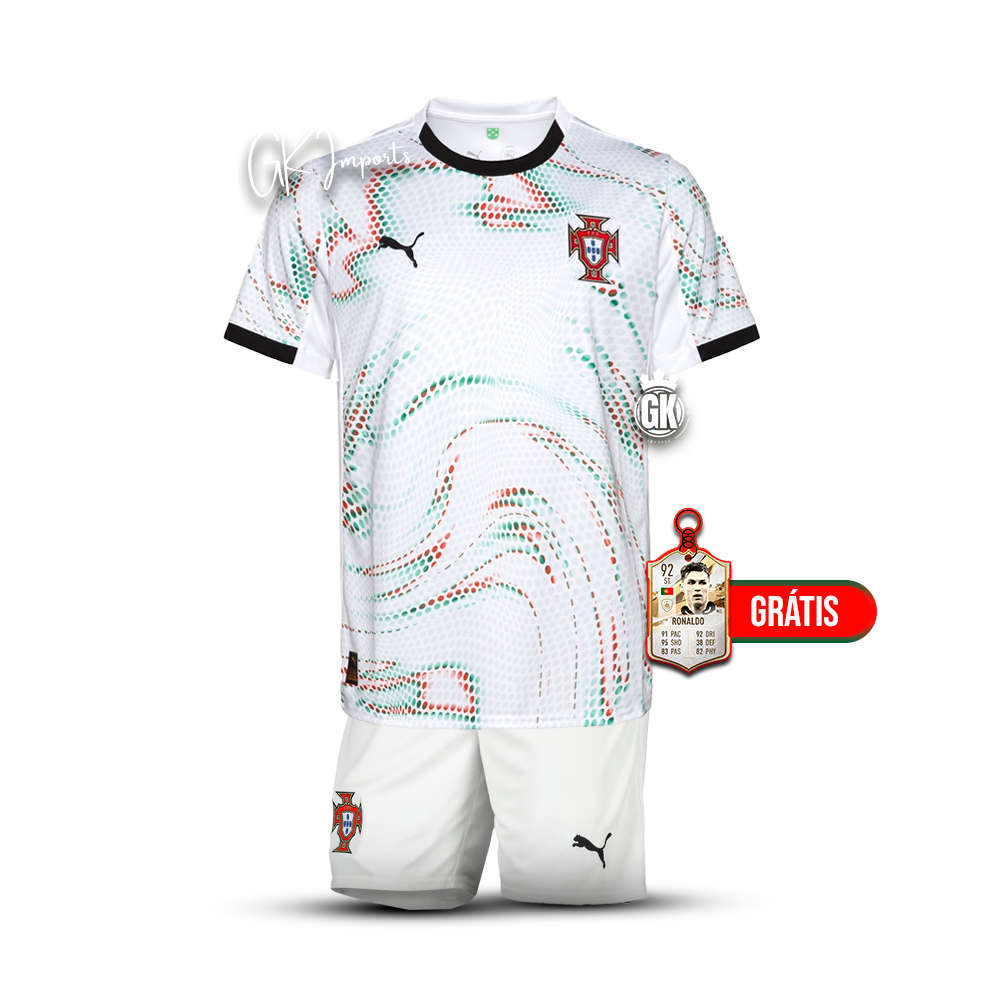 Conjunto infantil Selección de Portugal blanco alternativo 2025