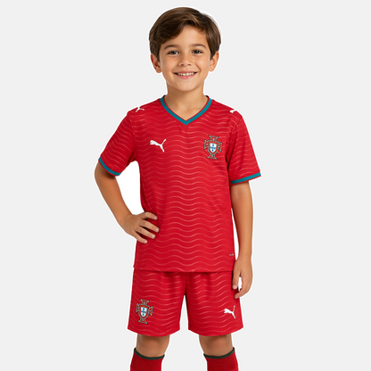 Conjunto infantil COM MEIAS Selección de Portugal principal COPA DEL MUNDO 2026 - roja