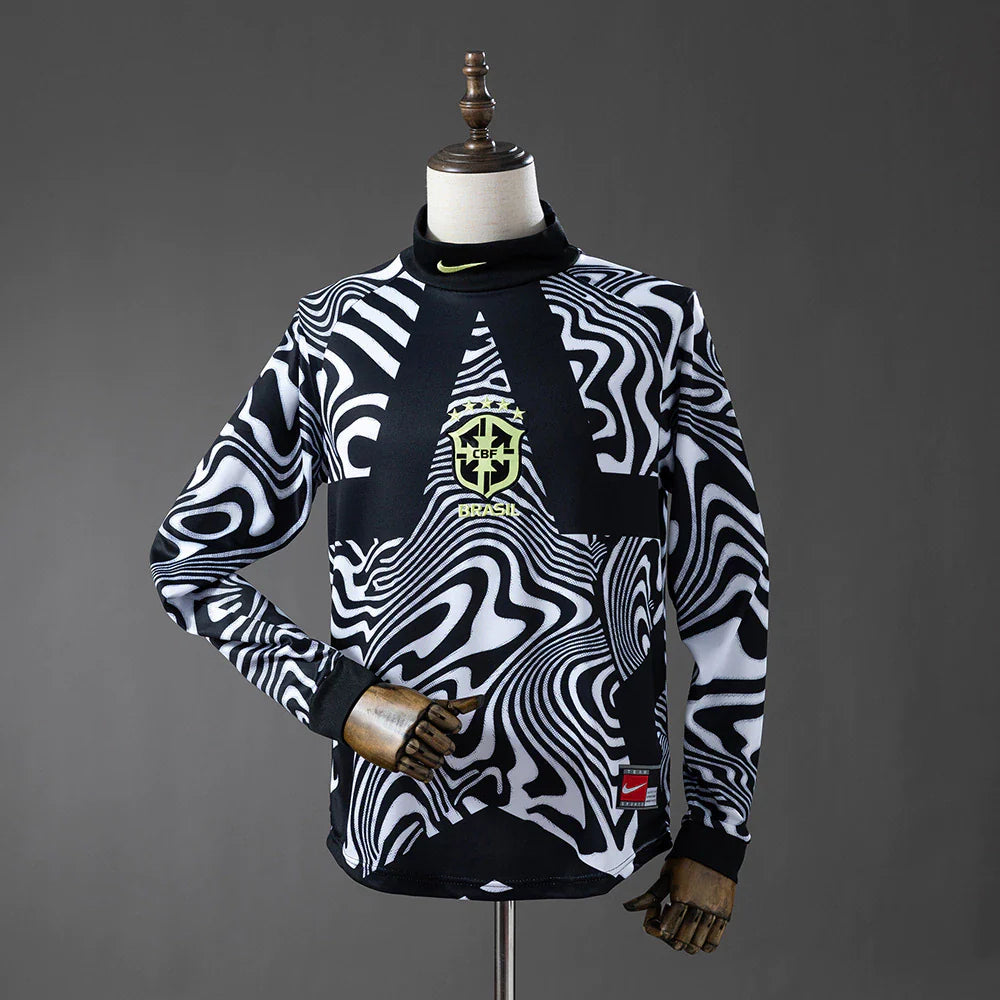 Camiseta Brasil portero manga larga Copa del Mundo 2026 - negra y blanca