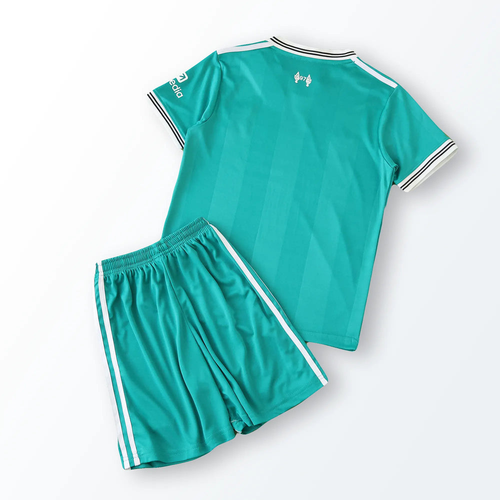 Conjunto Infantil Liverpool tercera verde 2025/26