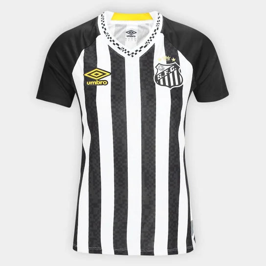 Camiseta Santos Away 2025/26 blanca/negro - FEMENINA