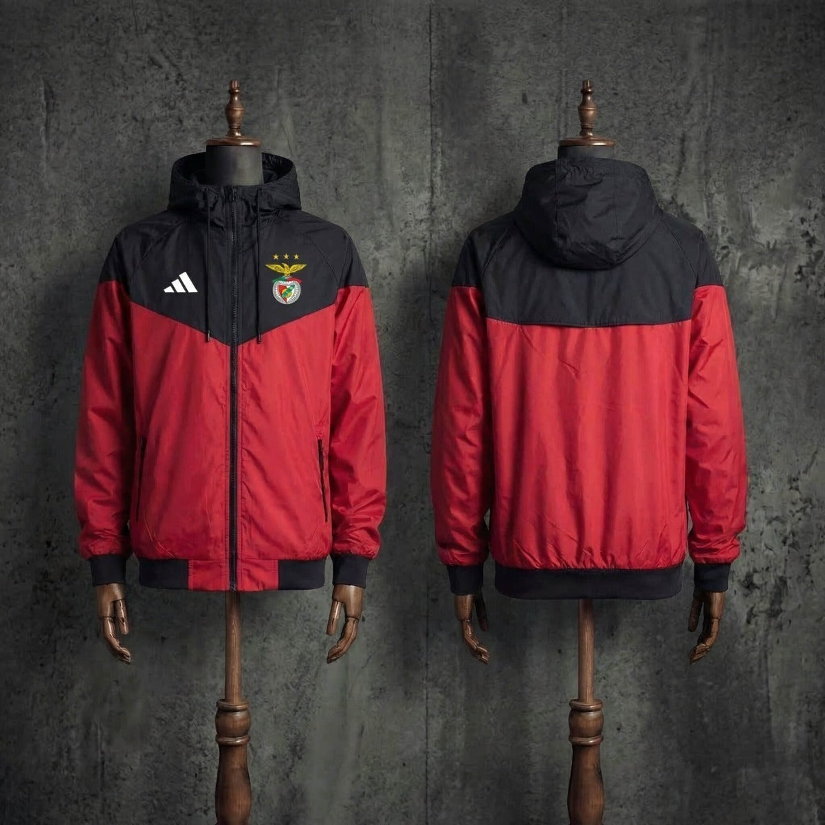 Chaqueta rojo y negro 2026/27 cortavientos cierre completo