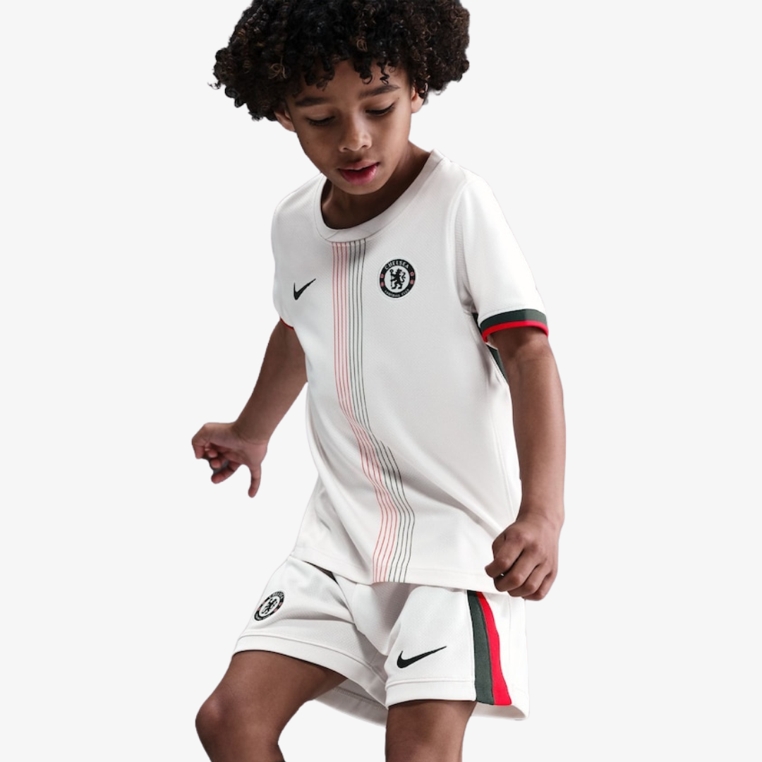 Conjunto Infantil Chelsea visitante blanco 2025/26