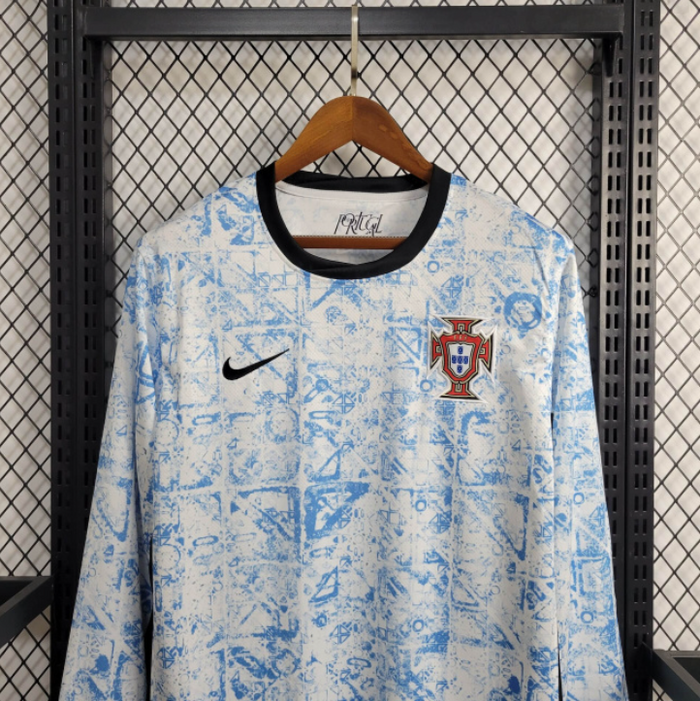 Camiseta Portugal azul manga larga local Euro 2024