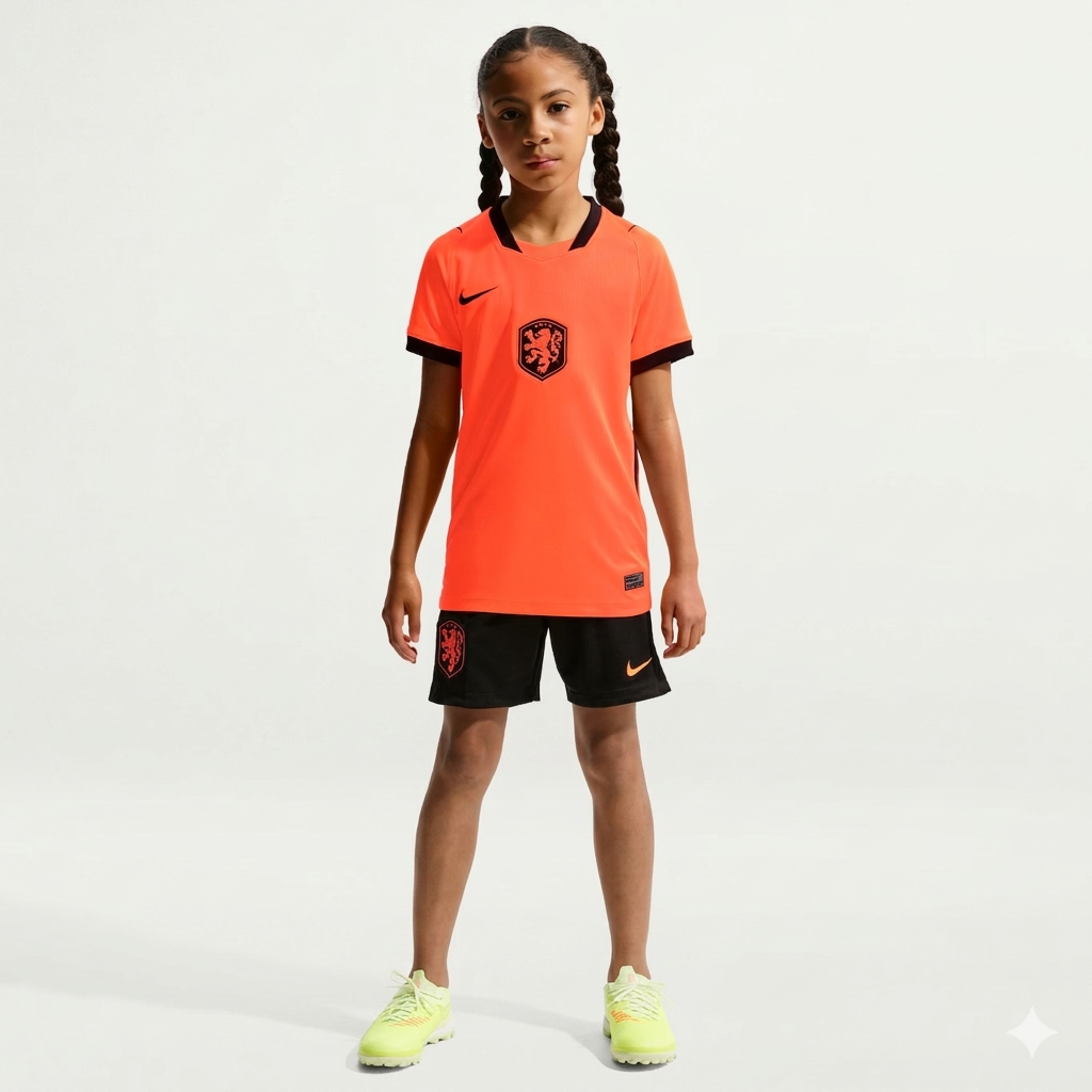 Conjunto infantil de Holanda principal naranja COPA DEL MUNDO 2026