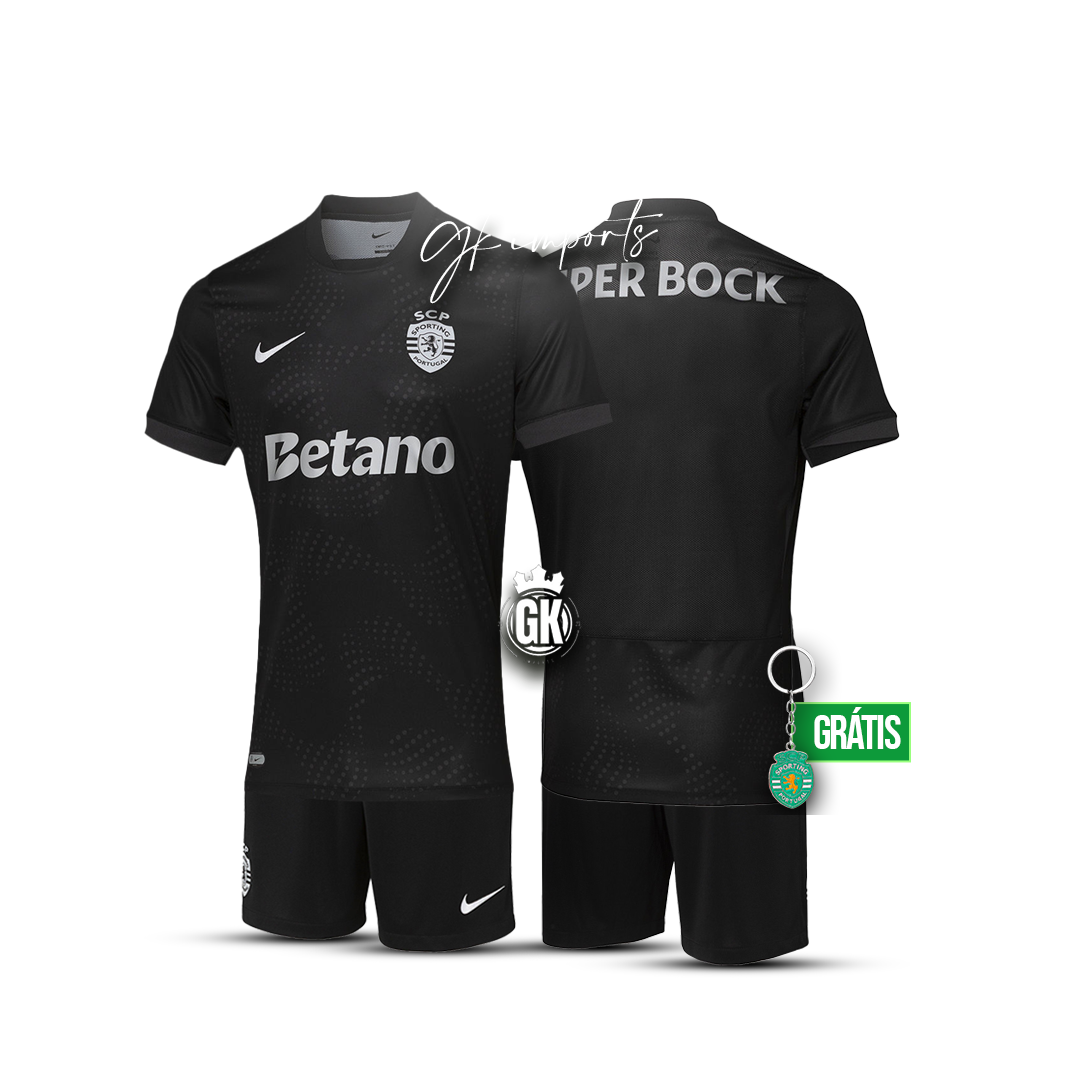 Conjunto infantil AWAY negro 2025/26