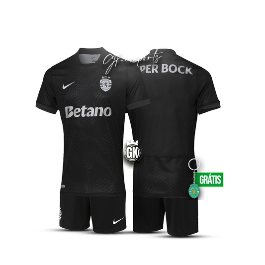 Conjunto infantil VISITANTE negro 2025/26