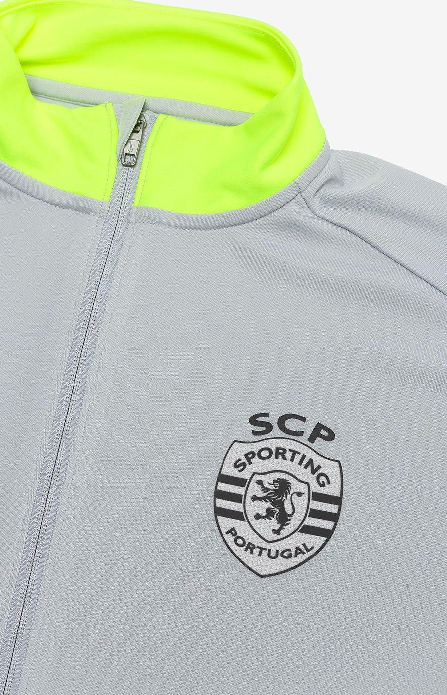 Chaqueta de entrenamiento gris y verde 2025/26 cremallera completa