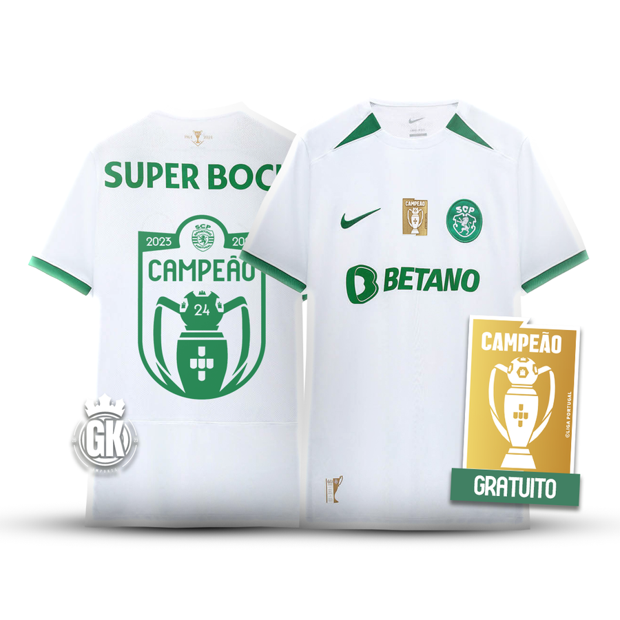 Camiseta taça das taças blanca CAMPEÓN NACIONAL + PARCHE CAMPEÓN 2024/25