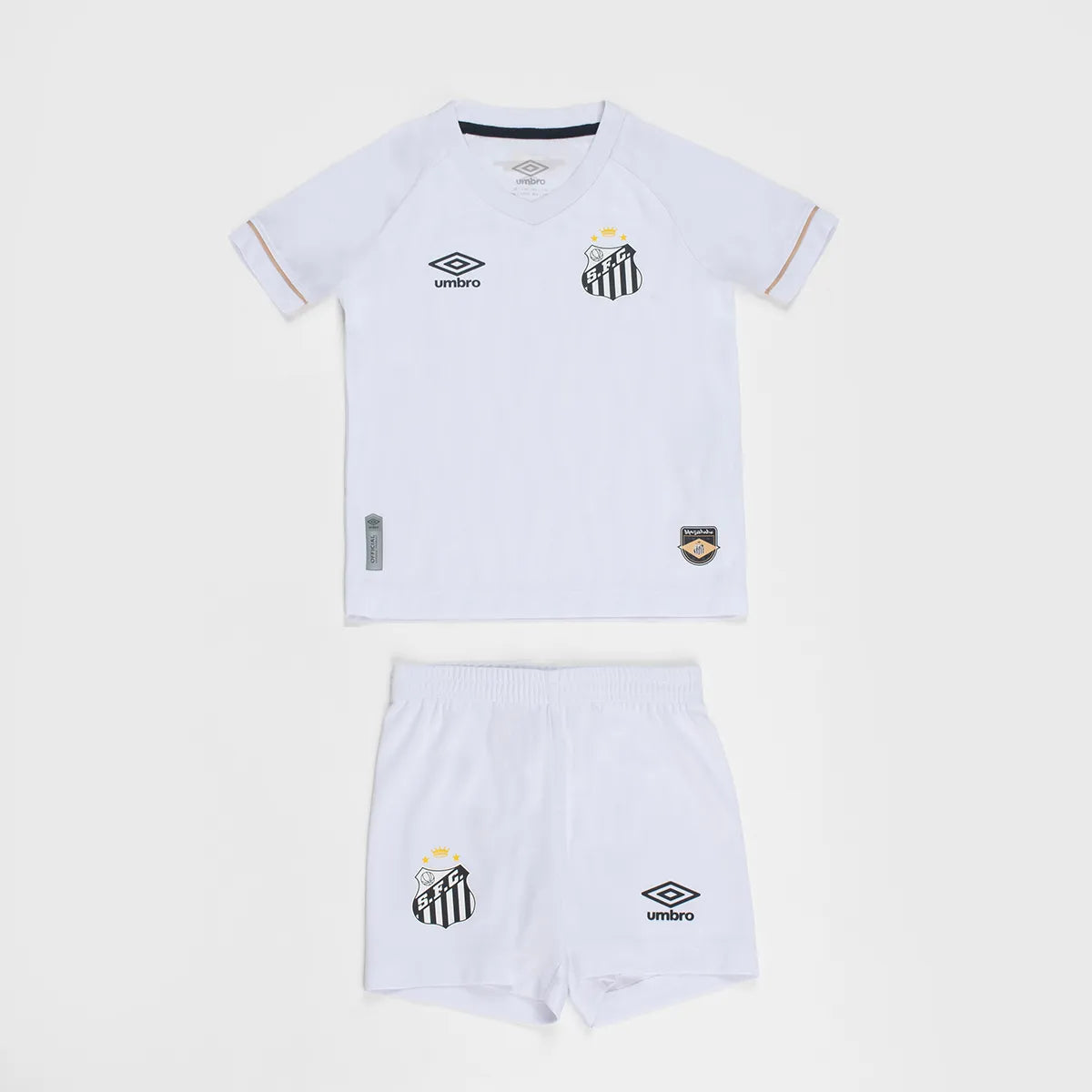 Conjunto Infantil Santos home blanco 2026