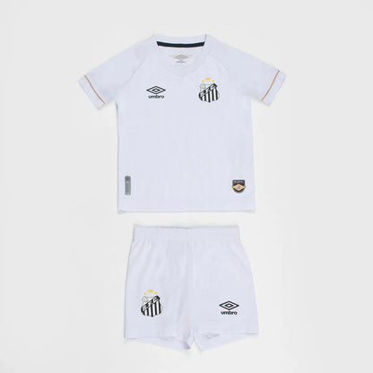 Conjunto Infantil Santos home blanco 2026
