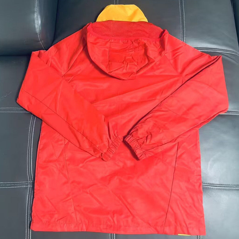 Chaqueta rojo y amarillo 2026/27 cremallera completa com capa