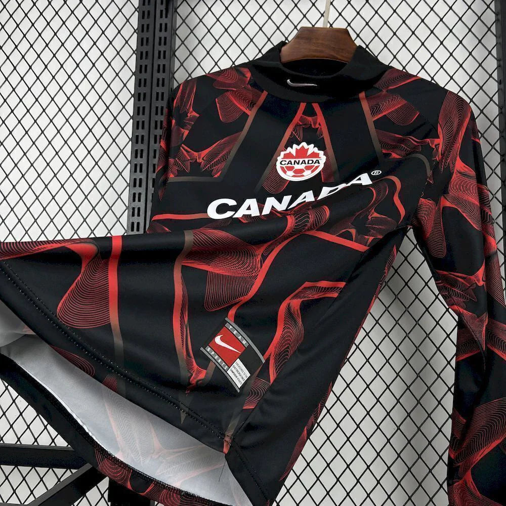 Camiseta Canadá portero manga larga Copa del Mundo 2026 - negra y roja