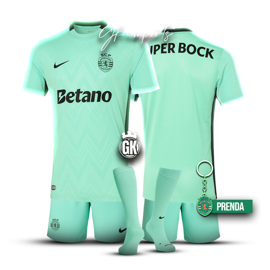 Conjunto infantil COM MEIAS tercera equipación verde 2025/26