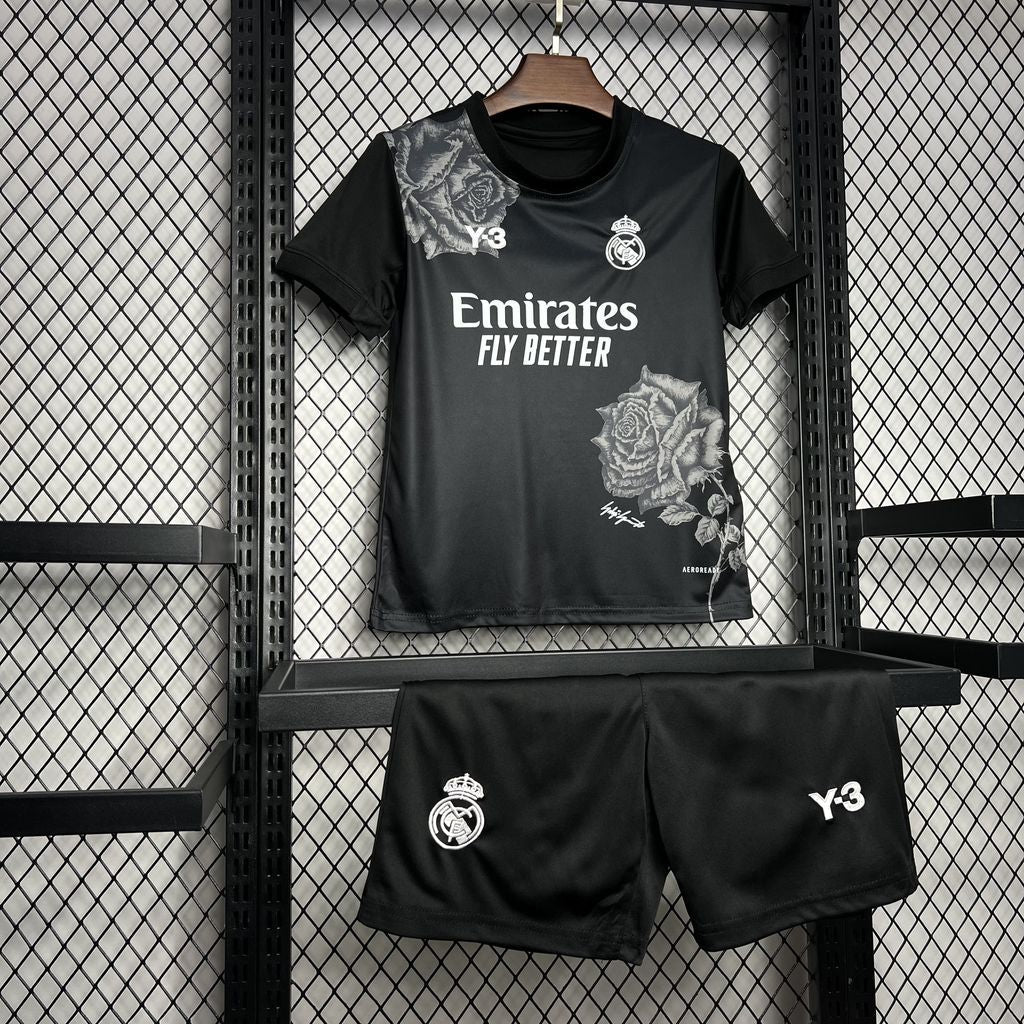 Conjunto Infantil Real Madrid Y3 Rose Edición Negra 2024/25