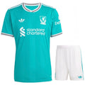 Conjunto Infantil Liverpool tercera verde 2025/26