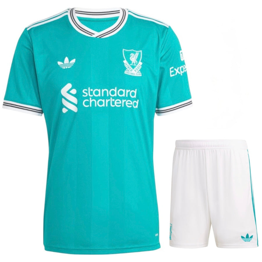 Conjunto Infantil Liverpool tercera verde 2025/26