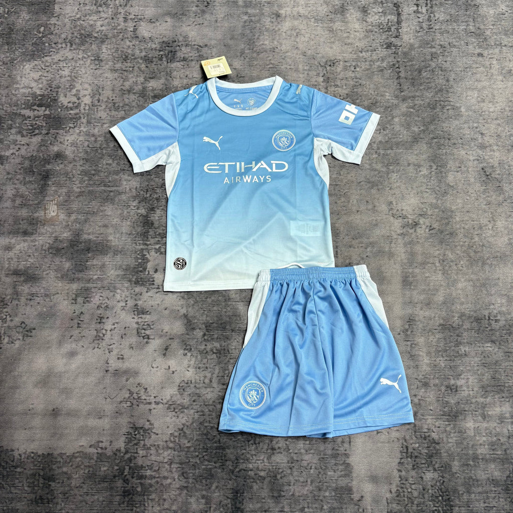 Conjunto Infantil Manchester City local 2026 azul